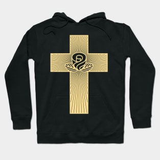 Rose on the cross Hoodie